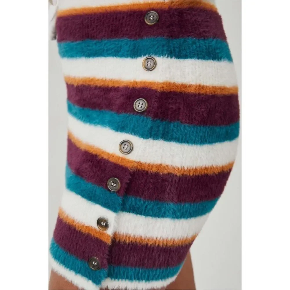 NWT Free People Ciara Sweater Mini Skirt / Fig Jam Combo Size M